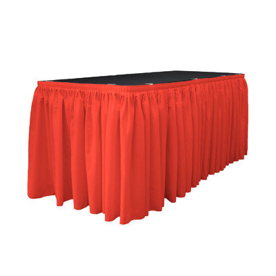 La Linen Table Skirt Color: Coral