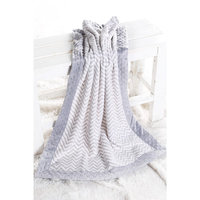 Harriet Bee Bairdstown Zigzag with Border Plush Blanket Color: Grey / Grey