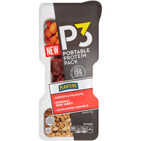 P3 Chipotle Peanuts, Original Beef Jerky & Sunflower Kernels Portable Protein Pack 1.8 oz. Tray