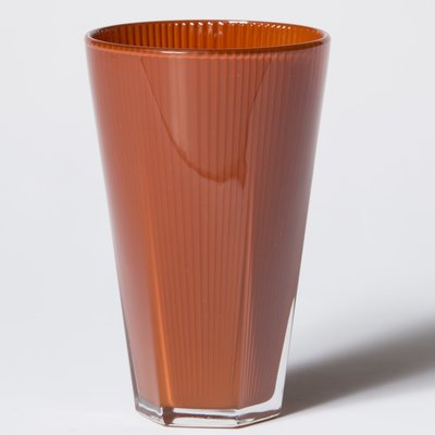 Vietri Accordion Tall 14 oz. Glass Every Day Glasses Color: Pumpkin