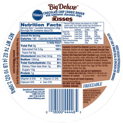 Pillsbury Big Deluxe™ Chocolate Chip Cookie Dough 74 oz. Tub