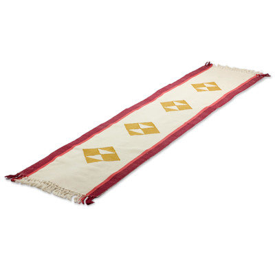 Novica Cherry Orchard Path Cotton Table Runner