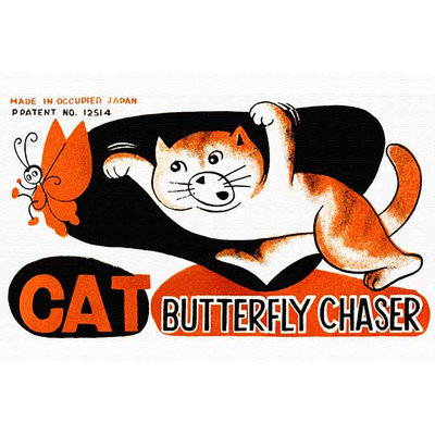 Buyenlarge 'Cat Butterfly Chaser' Wall Art Size: 66