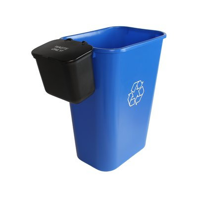 Busch Systems Office Combo Solid Lift 11 Gallon 2 Piece Recycling Bin and Waste Basket Set
