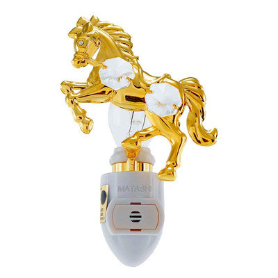 Matshi 24K Gold Plated Horse Night Light Made with Genuine Matashi Crystals
