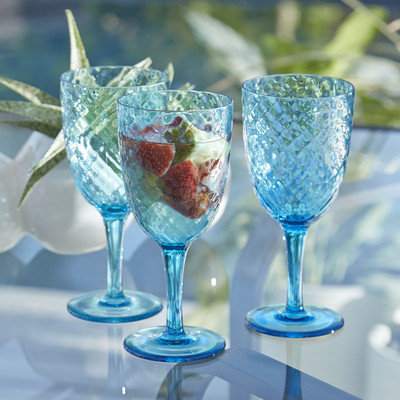 Birch Lane Granada Plastic Goblets Color: Aqua