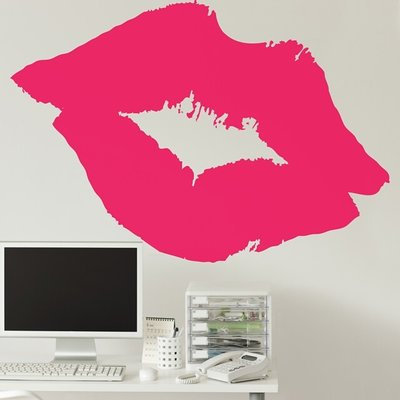 Urban Walls Big Lips Wall Decal Color: White