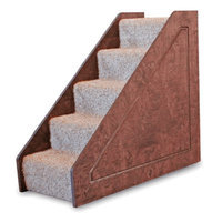 Lucky Cat Small Solid Side 5 Step Pet Stair Color: Ivory