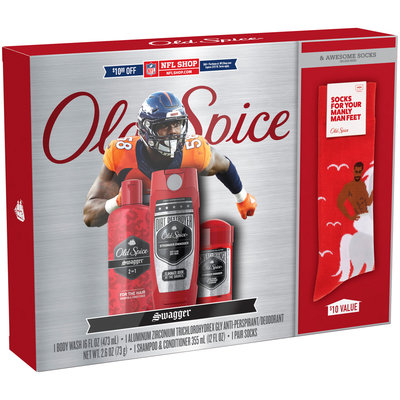Old Spice Swagger NFL Gift Set with Socks 3 pc Box