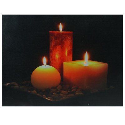 Winston Porter 'LED Lighted Tranquil Zen Triple Candles' Photographic Print on Canvas