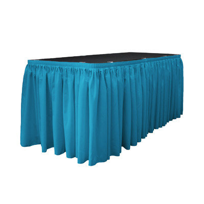 La Linen Table Skirt Color: Dark Turquoise