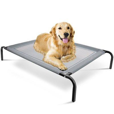 Oxgord 'Travel Gear Approved' Steel-Framed Portable Elevated Pet Cot Bed Cat/Dog, 32' by 25', Medium Gray