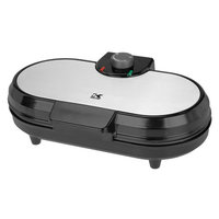 Kalorik Black and Stainless Steel Double Belgian Waffle Maker