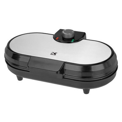 Kalorik Black and Stainless Steel Double Belgian Waffle Maker