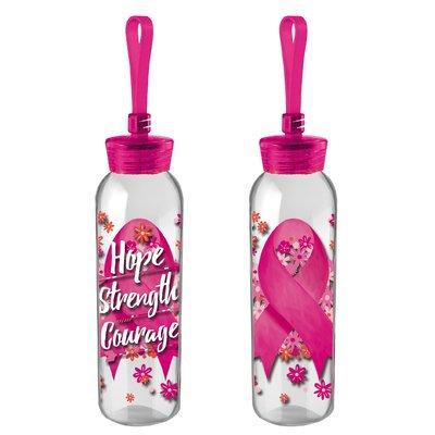 Latitude Run Kaelin Hope Strength Courage 18 oz. Glass Water Bottle