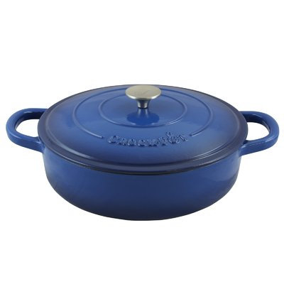 Crock-Pot 5-qt. Enamel Cast-Iron Braising Pan, Blue