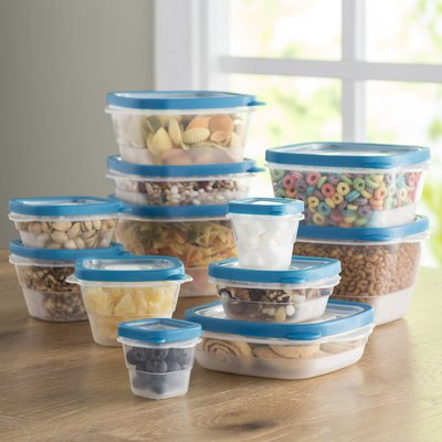 Wayfair Basics 24-Piece Plastic Food Storage Container Set Color: Teal