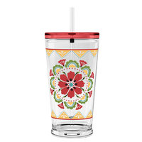 TarHong 1 Piece Hydration Medallion Sipper Tumbler Set, 20 oz, Carmen, Multicolored