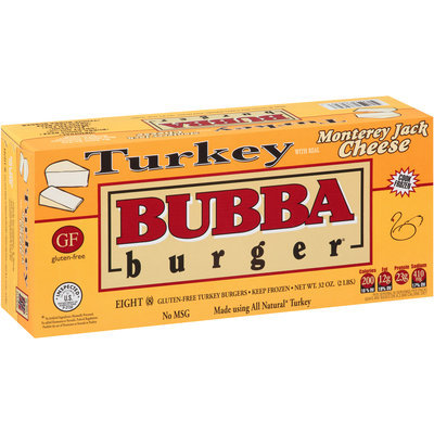 Bubba Burger® Turkey with Real Monterey Jack Cheese Burgers 8 ct Box