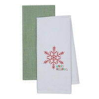 The Holiday Aisle Happy Holidays 2 Piece Dishcloth Set