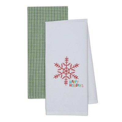 The Holiday Aisle Happy Holidays 2 Piece Dishcloth Set
