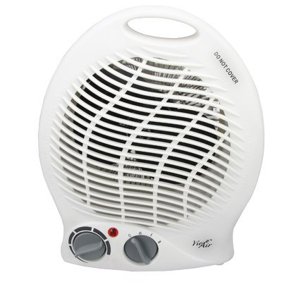 Infolist Corp. Vie Air 970100343M 1500W Portable Dual Setting White Home Fan Heater with Adjustable Thermostat