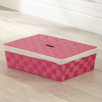 Birch Lane Kids Lidded Underbed Basket Color: Pink