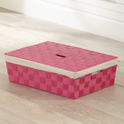 Birch Lane Kids Lidded Underbed Basket Color: Pink