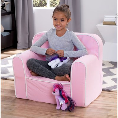 Delta Enterprise Corp Delta Children Foam Snuggle Chair, Pink with White