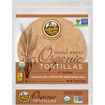 La Tortilla Factory™ Whole Wheat Organic Tortillas 7.62 oz. oz. Bag