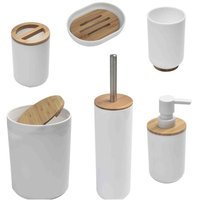 Evideco Padang Bamboo 6 Piece Bathroom Accessory Set