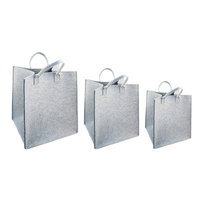 Gracie Oaks 3 Piece Felted Storage Tote Bin Set