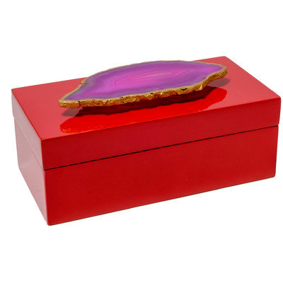 Mapleton Drive Lacquer Box with Agate