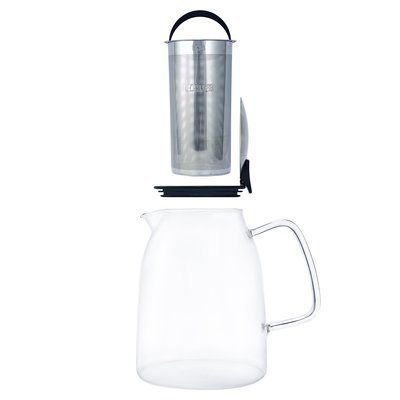 FORLIFE Mist Iced Tea Jug with Basket Infuser, 68-Ounce, Black Graphite