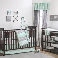 The Peanut Shell® Tribal Arrows 4-Piece Crib Bedding Set in Mint/Grey