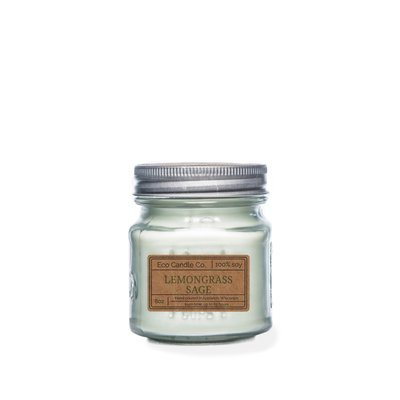 Ecocandleco Lemongrass Sage Soy Mason Jar Candle