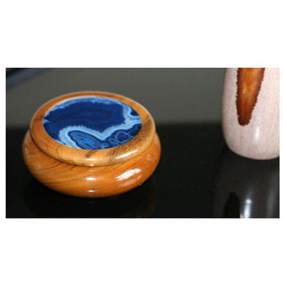 Novica Ocean Amazon Agate and Cedar Jewelry Box