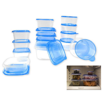 Rebrilliant Plastic 15 Container Food Storage Set Color: Blue