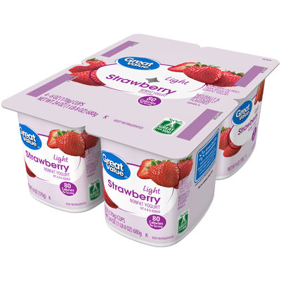 Great Value™ Strawberry Light Nonfat Yogurt 4-6 oz. Cups