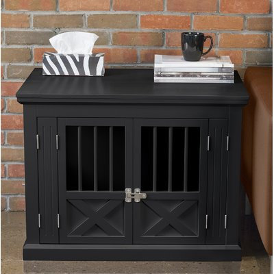 Merry Products Triple Door Pet Crate Color: Black