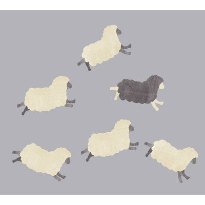 Eco Wall Decals 6 Piece Sheep Wall Decal Set