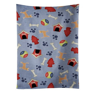 East Urban Home Dog House Chihuahua And Bone Microfiber Dishcloth