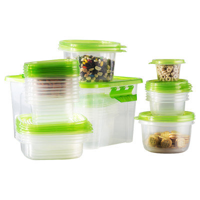 Wayfair Basics 54-Piece Plastic Food Storage Container Set Color: Green