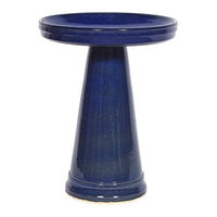 Burley Clay Products Simple Elegance Birdbath Top & Pedestal Set in Heaven Blue by Burley Clay