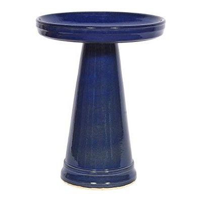 Burley Clay Products Simple Elegance Birdbath Top & Pedestal Set in Heaven Blue by Burley Clay