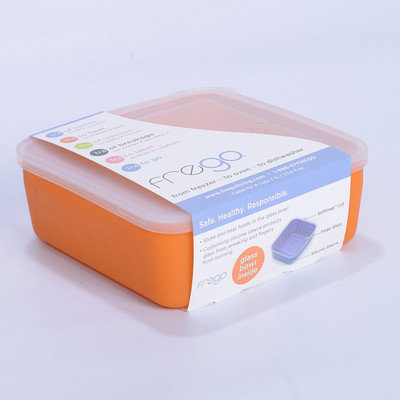 Frego BPA-Free Glass Food Storage Container, 4 Cups, Orange
