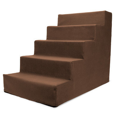 Precioustails Homebase High Density Foam 5 Step Pet Stair Color: Brown