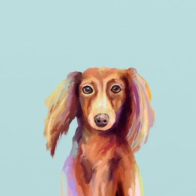 Ebern Designs Dachshund Dog Print on Wrapped Canvas Size: 10