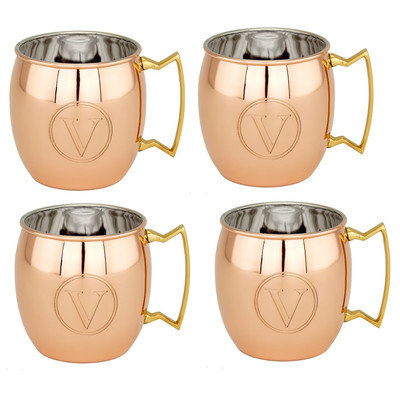 Old Dutch Copper Monogrammed 16 oz. Moscow Mule Mug Letter: V