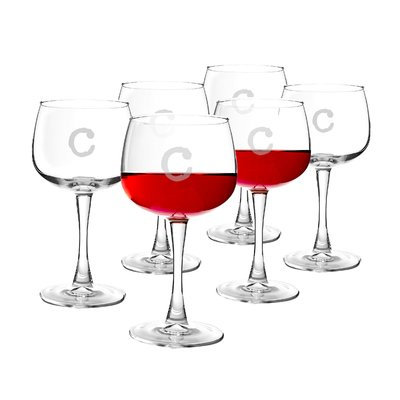 Latitude Run Metz Personalized 13 Oz. Red Wine Glass Letter: C